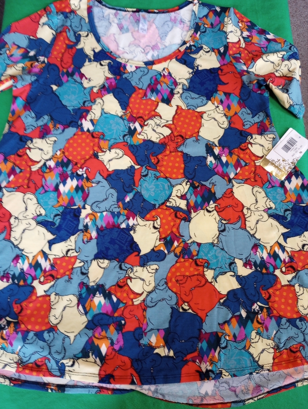 LuLaRoe Disney Oogie Boogie Pastel  Print Top - Pink, Blue, Cream - Picture 2 of 4